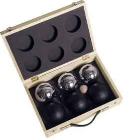 Jeu De Boules Set Gepoedercoat In Houten Doos