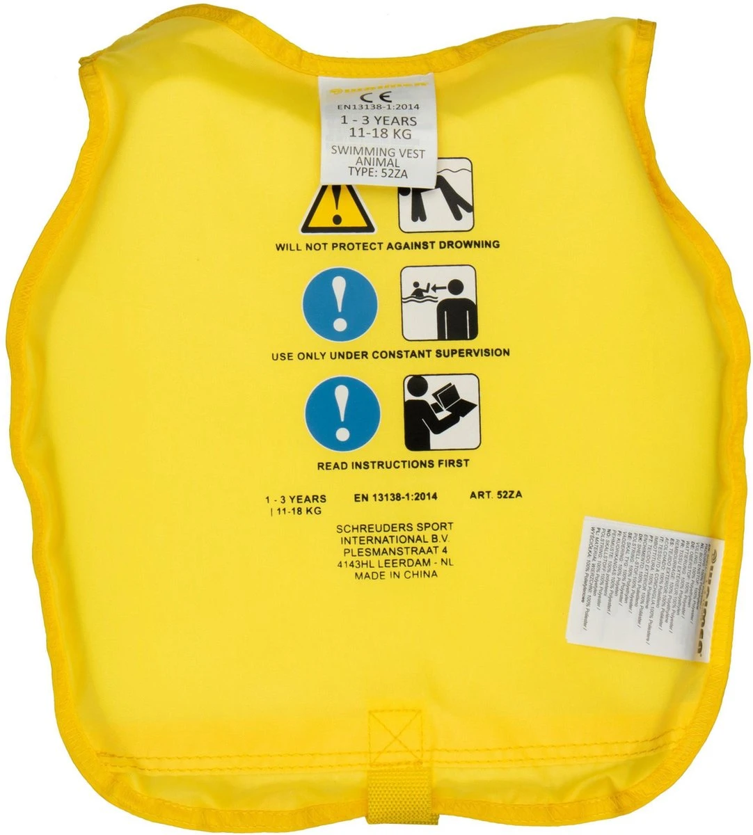 Waimea Zwemvest Dier - 1-3 Jaar - 11-18 Kg - Geel/Blauw/Wit 3 Waimea Zwemvest Dier - 1-3 Jaar - 11-18 Kg - Geel/Blauw/Wit - Afbeelding 3