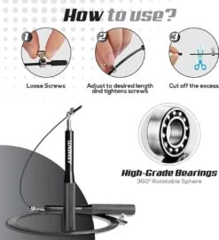 ARMENTI Professioneel Sport Springtouw - Verstelbaar - Met Kogellager - Skipping Jump Rope - Touwtje Springen Voor Volwassenen - Speedrope Conditie & Krachttraining - Binnen & Buitensport Fitness Springtouwen 15 ARMENTI Professioneel Sport Springtouw - Verstelbaar - Met Kogellager - Skipping Jump Rope - Touwtje Springen Voor Volwassenen - Speedrope Conditie & Krachttraining - Binnen & Buitensport Fitness Springtouwen -NIJDAM Sport & Spel Winkel 1093x1200