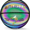 The BRIGHT Lichtgevende Basketbal | Reflecterend | Basketball | Holografisch | Glow In The Dark | Kinderen En Volwassenen | Unisex | Wit/Zwart/Roze/Blauw/Geel | Outdoor/Indoor | Maat 7