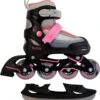 Amigo Slide - Schaatsen Voor Meisjes - Inlineskates Maat 34-37 - Zwart/Roze