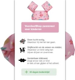 VoordeelShop Zwemvest Kinderen - Puddle Jumper Deluxe - Flamingo - 14 Tot 25kg - 2 Tot 6 Jaar - Zwemband - Reddingsvest - Zwemvest Kind -NIJDAM Sport & Spel Winkel 1126x1200 1