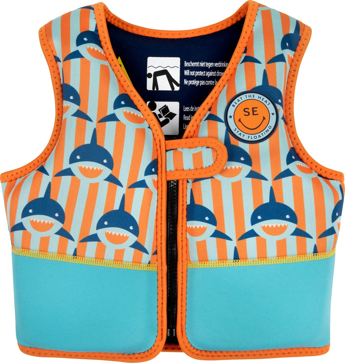 Swim Essentials Zwemvest Kind - Haaien Oranje/Blauw - 18-30 Kg - 4-6 Jaar 1 Swim Essentials Zwemvest Kind - Haaien Oranje/Blauw - 18-30 Kg - 4-6 Jaar