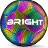 The BRIGHT Lichtgevende Voetbal | Reflecterend | Holografisch | Glow In The Dark | Kinderen En Volwassenen | Unisex | Wit/Zwart/Roze/Blauw/Geel | Maat 5