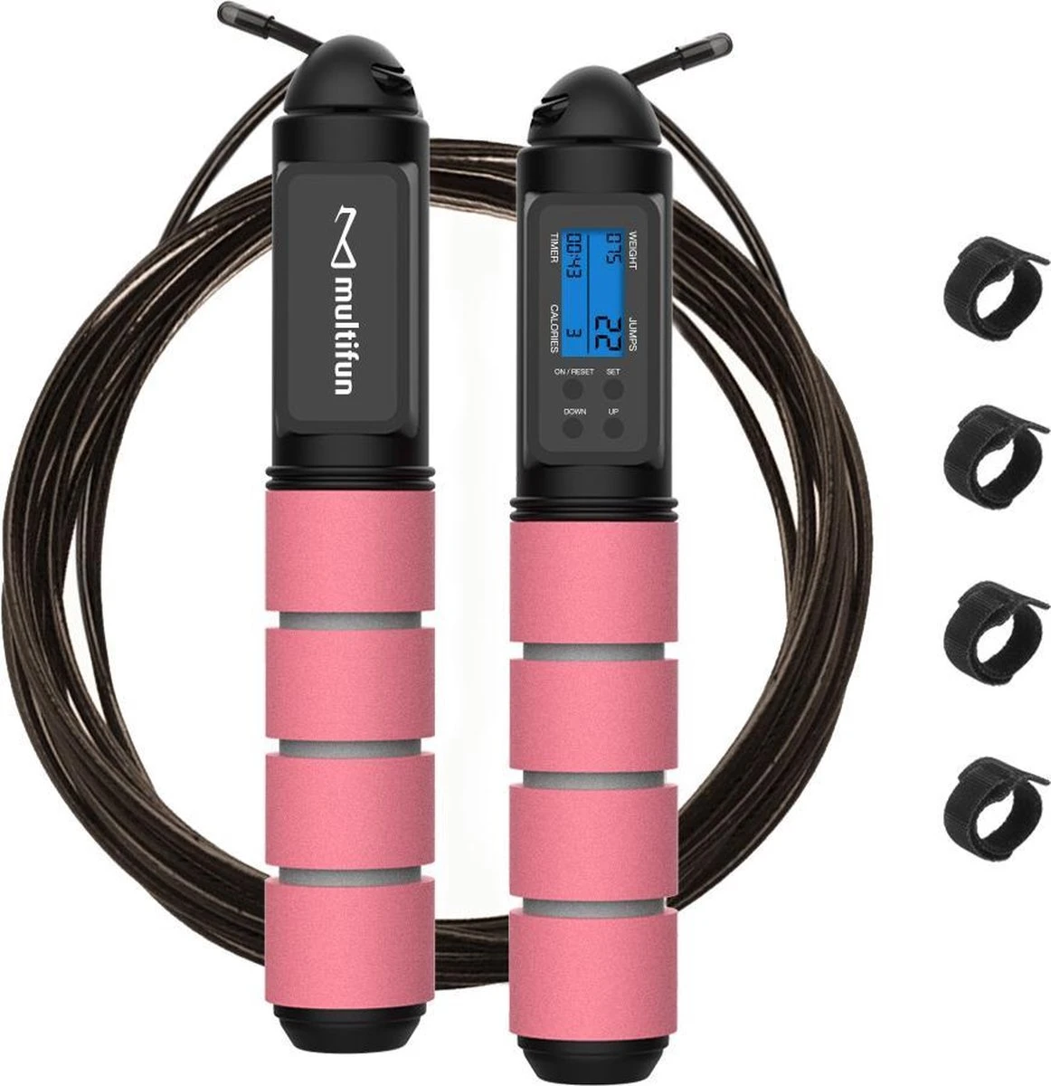 Multifun Digitaal Springtouw Met Teller - Voor Volwassenen En Kinderen - 2,8m - Fitness 1 Multifun Digitaal Springtouw Met Teller - Voor Volwassenen En Kinderen - 2,8m - Fitness