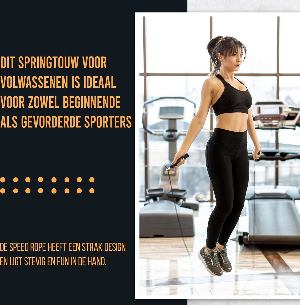 Springtouw Speedrope Voor Volwassenen - Sport En Fitness Speed Rope - Touwtje Springen - Zwart 4 Springtouw Speedrope Voor Volwassenen - Sport En Fitness Speed Rope - Touwtje Springen - Zwart - Afbeelding 4