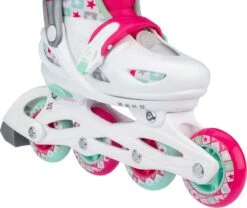 Nijdam Inline Skates Verstelbaar - Sk8 Star - Wit/Fuchsia - 29-32 -NIJDAM Sport & Spel Winkel 1200x1009