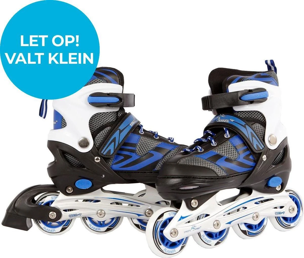 Street Rider Inline Skates - Verstelbaar - Skeeler - Blauw/ Zwart - Maat 35/38 4 Street Rider Inline Skates - Verstelbaar - Skeeler - Blauw/ Zwart - Maat 35/38 - Afbeelding 4