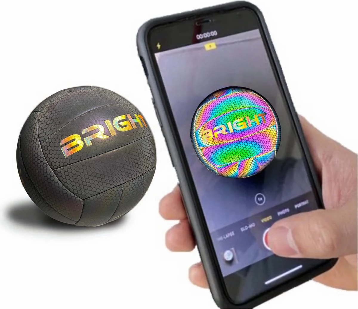 The BRIGHT Lichtgevende Volleybal | Reflecterend | Holografisch | Glow In The Dark | Kinderen En Volwassenen | Unisex | Wit/Zwart/Roze/Blauw/Geel | Maat 5 6 The BRIGHT Lichtgevende Volleybal | Reflecterend | Holografisch | Glow In The Dark | Kinderen En Volwassenen | Unisex | Wit/Zwart/Roze/Blauw/Geel | Maat 5 - Afbeelding 6