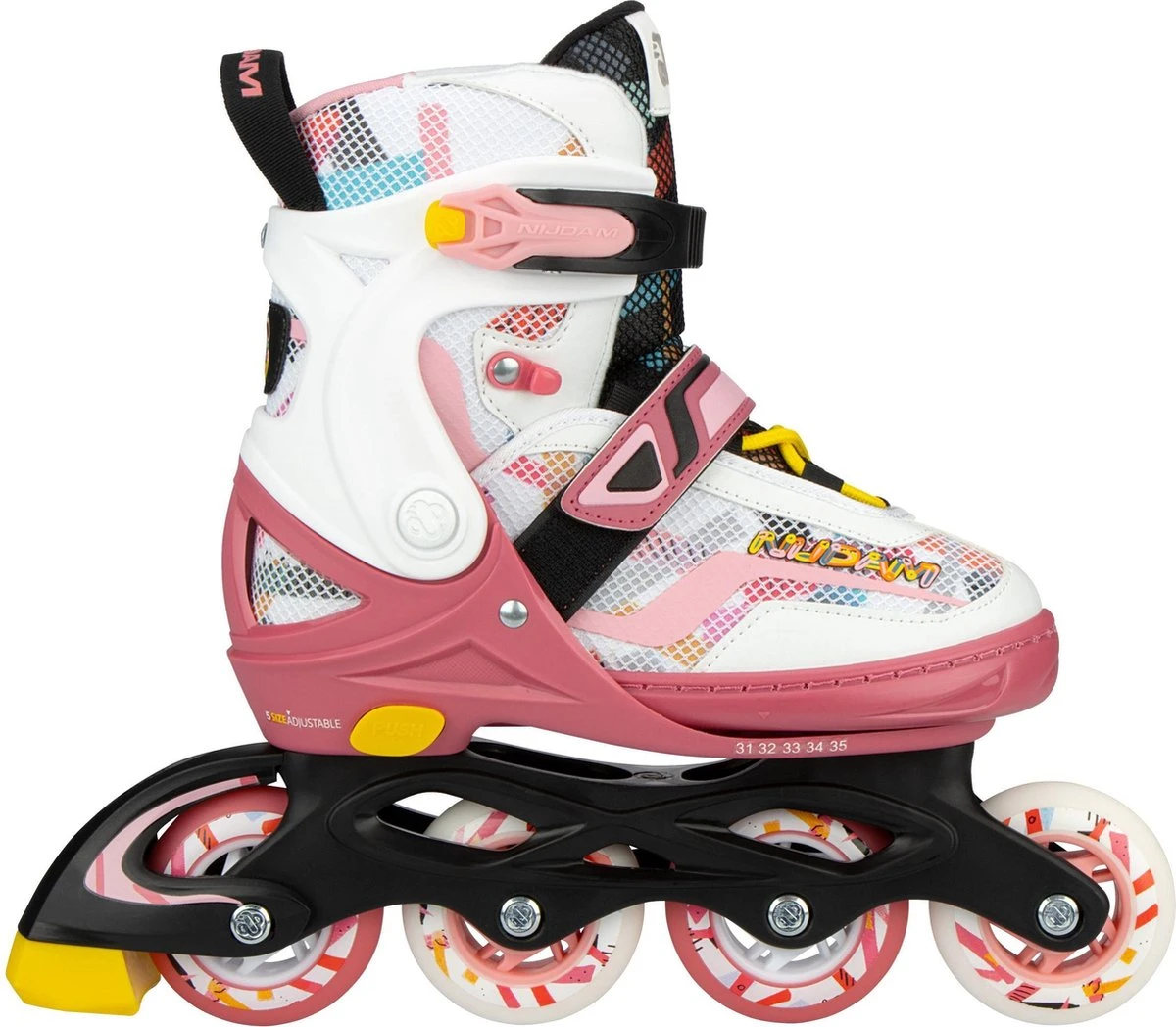 Nijdam Inline Skates Verstelbaar - 38-42 - Fruity Fro-yo - Roze/Wit 1 Nijdam Inline Skates Verstelbaar - 38-42 - Fruity Fro-yo - Roze/Wit