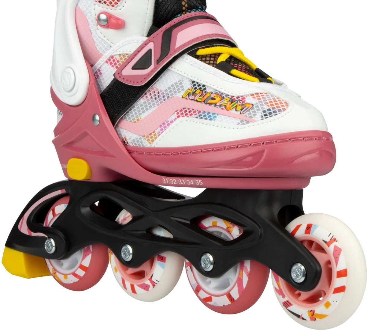 Nijdam Inline Skates Verstelbaar - 38-42 - Fruity Fro-yo - Roze/Wit 2 Nijdam Inline Skates Verstelbaar - 38-42 - Fruity Fro-yo - Roze/Wit - Afbeelding 2