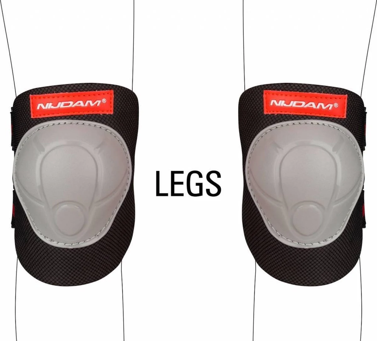 Nijdam Beschermset Junior - Vulcano - Zwart/Grijs/Rood - S 3 Nijdam Beschermset Junior - Vulcano - Zwart/Grijs/Rood - S - Afbeelding 3