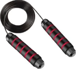 Ecorare - Professioneel Sport Springtouw - Verstelbaar - Speedrope - Jump Rope - Voor Volwassenen En Kinderen - Rood En Zwart