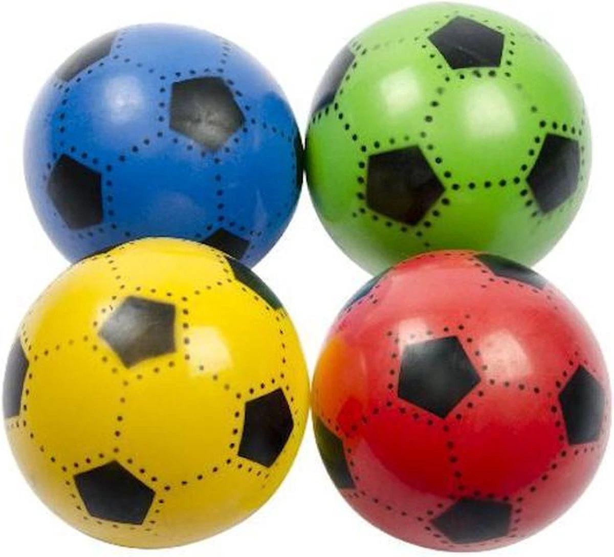 Voetbal Bal Plastic 4 Stuks 23 Cm - 90 Gram - Diverse Kleuren - Random Verzending - Rood Blauw Geel Oranje 1 Voetbal Bal Plastic 4 Stuks 23 Cm - 90 Gram - Diverse Kleuren - Random Verzending - Rood Blauw Geel Oranje