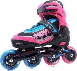 Move Fast Verstelbare Inlineskates - Maat 34-37 - Unisex - Roze/zwart/blauw -NIJDAM Sport & Spel Winkel 1200x1102 1