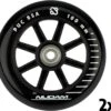 Nijdam Stuntstep Wielen Set - 100x24 Mm - 2st - Full Black - Zwart/Zilver/Wit