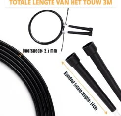 Springtouw Speedrope Voor Volwassenen - Sport En Fitness Speed Rope - Touwtje Springen - Zwart 16 Springtouw Speedrope Voor Volwassenen - Sport En Fitness Speed Rope - Touwtje Springen - Zwart -NIJDAM Sport & Spel Winkel 1200x1152