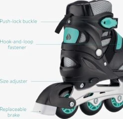 Navaris Verstelbare Skeelers Verschillende Maten - Verstelbare Skates Voor Meisjes En Jongens - Inline Skates Kinderen Blauw/grijs - Meerdere Maten -NIJDAM Sport & Spel Winkel 1200x1159 2