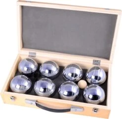 Longfield Games Jeu De Boule 8 Ballen - In Houten Koffer