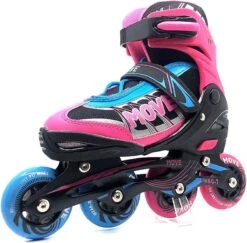 Move Fast Verstelbare Inlineskates - Maat 34-37 - Unisex - Roze/zwart/blauw -NIJDAM Sport & Spel Winkel 1200x1182 8