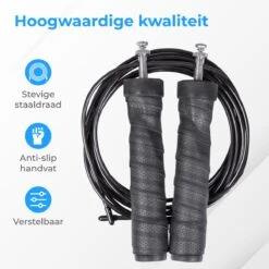 Nuvance - Professioneel Sport Springtouw - Verstelbaar - Voor Volwassenen En Kinderen - Speedrope - Jump Rope Inclusief E-book - Zwart -NIJDAM Sport & Spel Winkel 1200x1200 162