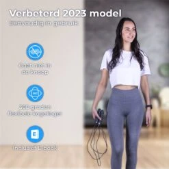 Nuvance - Professioneel Sport Springtouw - Verstelbaar - Speedrope - Jump Rope - Voor Volwassenen En Kinderen - Zwart -NIJDAM Sport & Spel Winkel 1200x1200 166