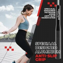 Tested By Athletes - Professioneel Springtouw + E-Book Met Oefeningen - Verstelbaar - Sport Springtouw - Zwart -NIJDAM Sport & Spel Winkel 1200x1200 204