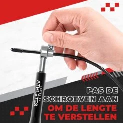 Tested By Athletes - Professioneel Springtouw + E-Book Met Oefeningen - Verstelbaar - Sport Springtouw - Zwart -NIJDAM Sport & Spel Winkel 1200x1200 205