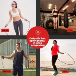 Tested By Athletes - Professioneel Springtouw + E-Book Met Oefeningen - Verstelbaar - Sport Springtouw - Zwart -NIJDAM Sport & Spel Winkel 1200x1200 206