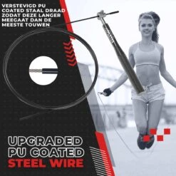 Tested By Athletes - Professioneel Springtouw + E-Book Met Oefeningen - Verstelbaar - Sport Springtouw - Zwart -NIJDAM Sport & Spel Winkel 1200x1200 207