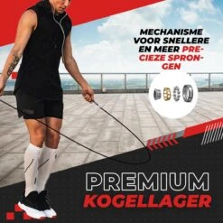 Tested By Athletes - Professioneel Springtouw + E-Book Met Oefeningen - Verstelbaar - Sport Springtouw - Zwart -NIJDAM Sport & Spel Winkel 1200x1200 208