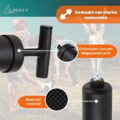 FOXLY® Ballenpomp Met Extra Naalden - Voetbalpomp - Pomp Universeel - Opbergvakje - Zwart -NIJDAM Sport & Spel Winkel 1200x1200 43