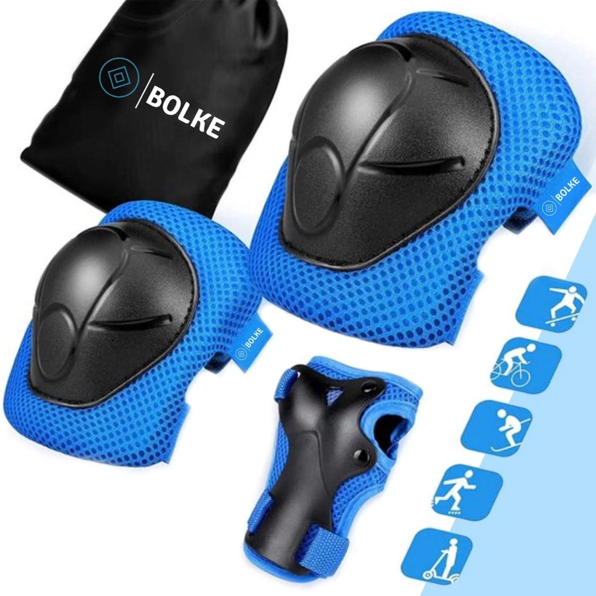 Bolke® - Skate Beschermset - Skeeler Beschermset - Skate Bescherming - Skeeler Beschermset Kinderen - Fietsbescherming - Sportbescherming 4 Bolke® - Skate Beschermset - Skeeler Beschermset - Skate Bescherming - Skeeler Beschermset Kinderen - Fietsbescherming - Sportbescherming - Afbeelding 4