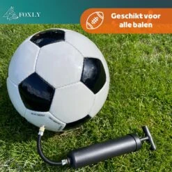 FOXLY® Ballenpomp Met Extra Naalden - Voetbalpomp - Pomp Universeel - Opbergvakje - Zwart -NIJDAM Sport & Spel Winkel 1200x1200 44