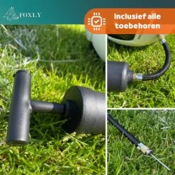 FOXLY® Ballenpomp Met Extra Naalden - Voetbalpomp - Pomp Universeel - Opbergvakje - Zwart -NIJDAM Sport & Spel Winkel 1200x1200 46