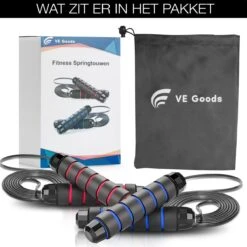 Verstelbaar Sport Springtouw - Incl. Opbergtas - Springtouw Met Kogellagers - Springtouw Kind - Speed Rope - Jump Rope - Springtouw Volwassenen - Springtouw Kinderen - Blauw - 3m Lengte - Totaal 335g (Incl. 160g Extra) -NIJDAM Sport & Spel Winkel 1200x1200 80