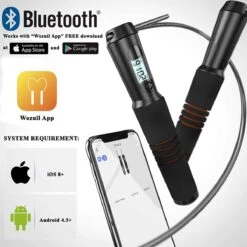 MELTAZO Slimme Springtouw Met Teller, Springtouwen, Fitness Springtouw, Springtouw Met Mobiele APP, Springtouw Teller, Springtouw Volwassenen, Verstelbare Springtouw, Smart Jump Rope, Sport Touwtje Springen Voor Gewichtsverlies - Crossfit (Zwart) -NIJDAM Sport & Spel Winkel 1200x1200 84