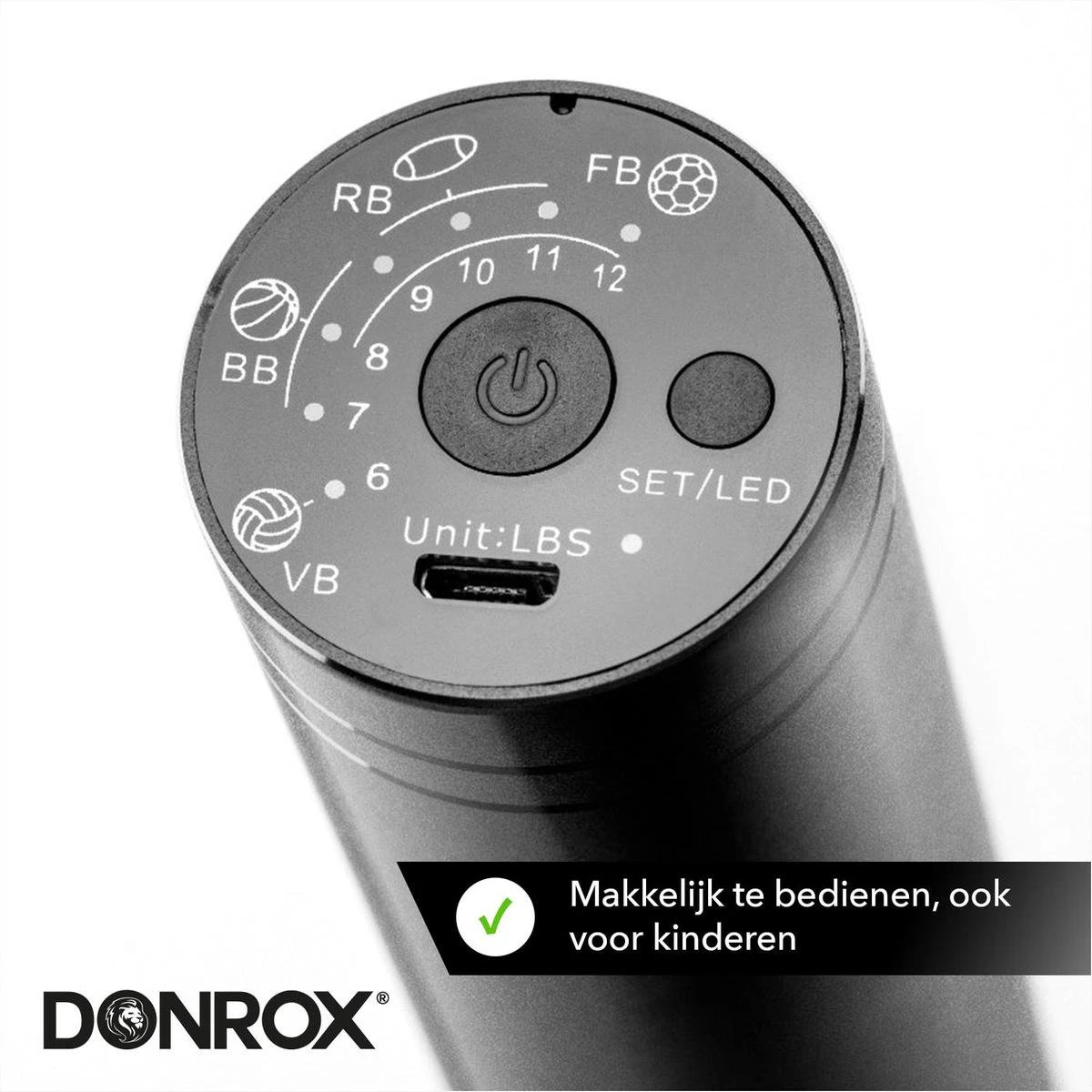 Donrox Play B211 Elektrische Ballenpomp - Voetbalpomp Inclusief Naalden - Oplaadbaar - Autostop 3 Donrox Play B211 Elektrische Ballenpomp - Voetbalpomp Inclusief Naalden - Oplaadbaar - Autostop - Afbeelding 3