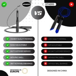 ARMENTI Professioneel Sport Springtouw - Verstelbaar - Met Kogellager - Skipping Jump Rope - Touwtje Springen Voor Volwassenen - Speedrope Conditie & Krachttraining - Binnen & Buitensport Fitness Springtouwen 10 ARMENTI Professioneel Sport Springtouw - Verstelbaar - Met Kogellager - Skipping Jump Rope - Touwtje Springen Voor Volwassenen - Speedrope Conditie & Krachttraining - Binnen & Buitensport Fitness Springtouwen -NIJDAM Sport & Spel Winkel 1200x1200 9