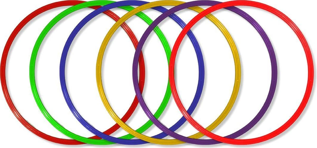 MD Sport - Hoepelset Van 6 Hoepels - Diameter 60cm - Turnhoepels - Schoolpleinhoepels 1 MD Sport - Hoepelset Van 6 Hoepels - Diameter 60cm - Turnhoepels - Schoolpleinhoepels