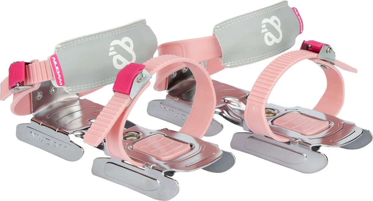 Nijdam Glij-ijzers - Bibbity Bobbity - Verstelbaar - Maat 24 T/m 34 - Roze/Staal 1 Nijdam Glij-ijzers - Bibbity Bobbity - Verstelbaar - Maat 24 T/m 34 - Roze/Staal