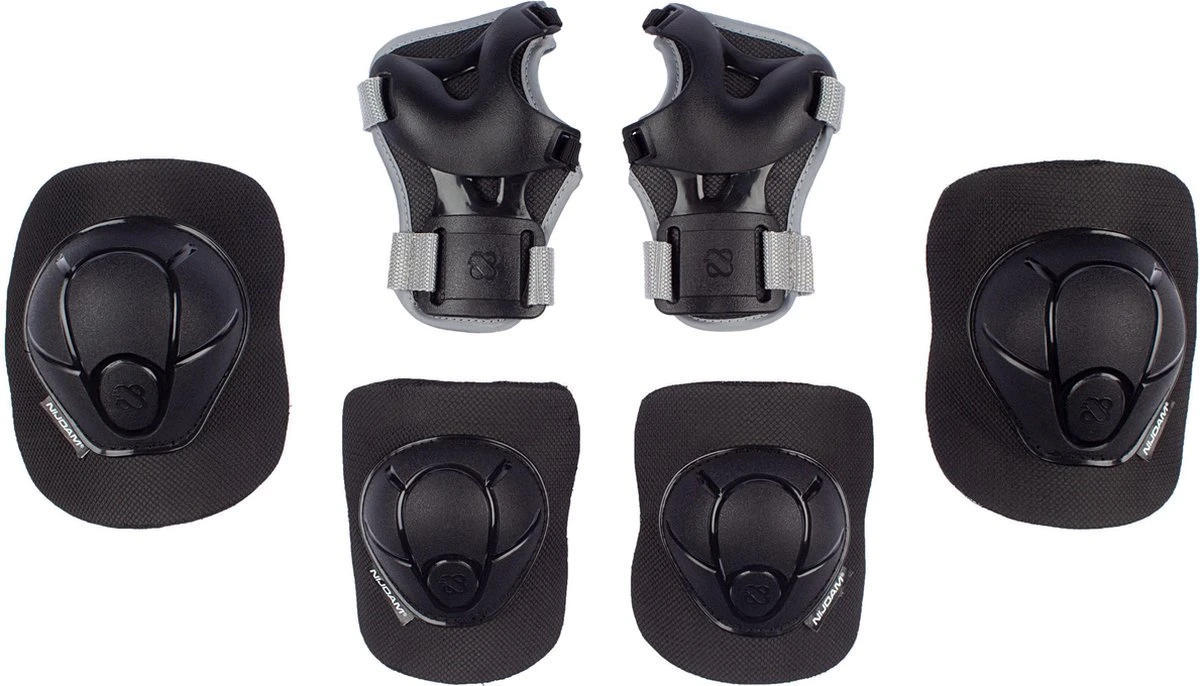 Nijdam Skate Beschermset Kinderen - Neo Nero - Zwart/Grijs - L 1 Nijdam Skate Beschermset Kinderen - Neo Nero - Zwart/Grijs - L