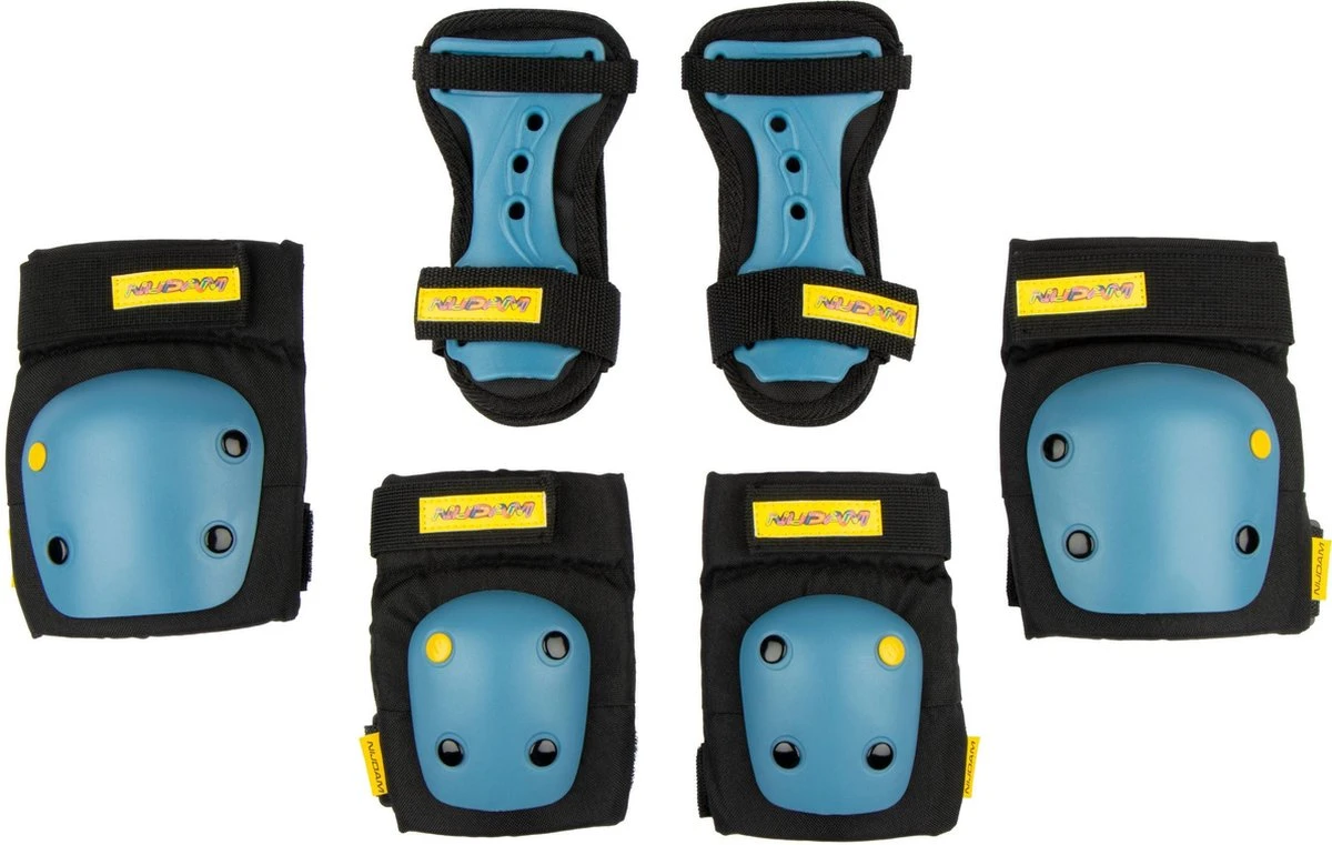 Nijdam Skate Beschermset Junior - Gamekeeper - Zwart/Blauw - L 1 Nijdam Skate Beschermset Junior - Gamekeeper - Zwart/Blauw - L