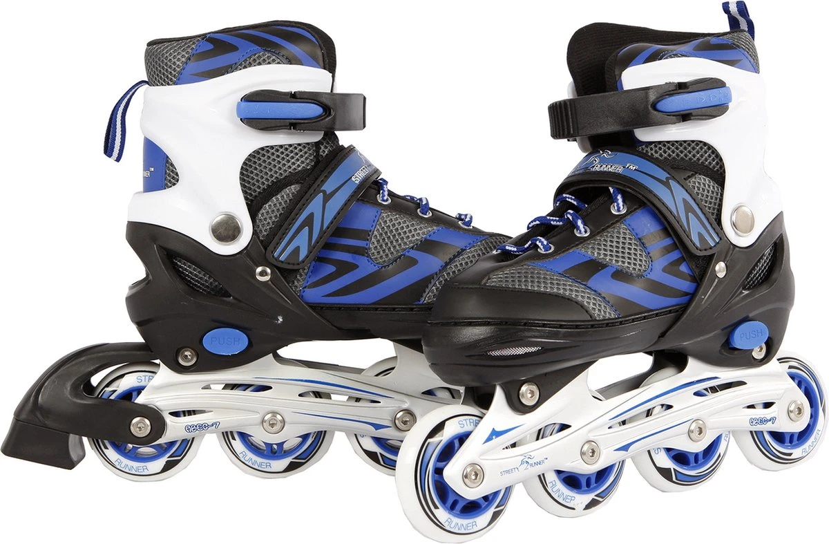 Street Rider Inline Skates - Verstelbaar - Skeeler - Blauw/ Zwart - Maat 35/38 5 Street Rider Inline Skates - Verstelbaar - Skeeler - Blauw/ Zwart - Maat 35/38 - Afbeelding 5
