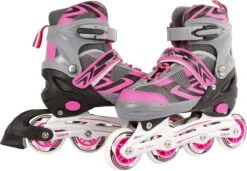Street Rider Inline Skates - Verstelbaar - Skeeler - Roze/ Grijs - Maat 31/34 -NIJDAM Sport & Spel Winkel 1200x829