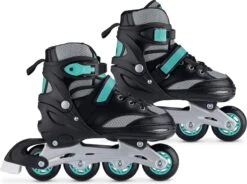 Navaris Verstelbare Skeelers Verschillende Maten - Verstelbare Skates Voor Meisjes En Jongens - Inline Skates Kinderen Blauw/grijs - Meerdere Maten -NIJDAM Sport & Spel Winkel 1200x895