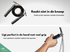 JPS Sports® Springtouw - Speedrope - Kinderen & Volwassenen - Met Opbergtas - Verstelbaar - Zwart -NIJDAM Sport & Spel Winkel 1200x900 2