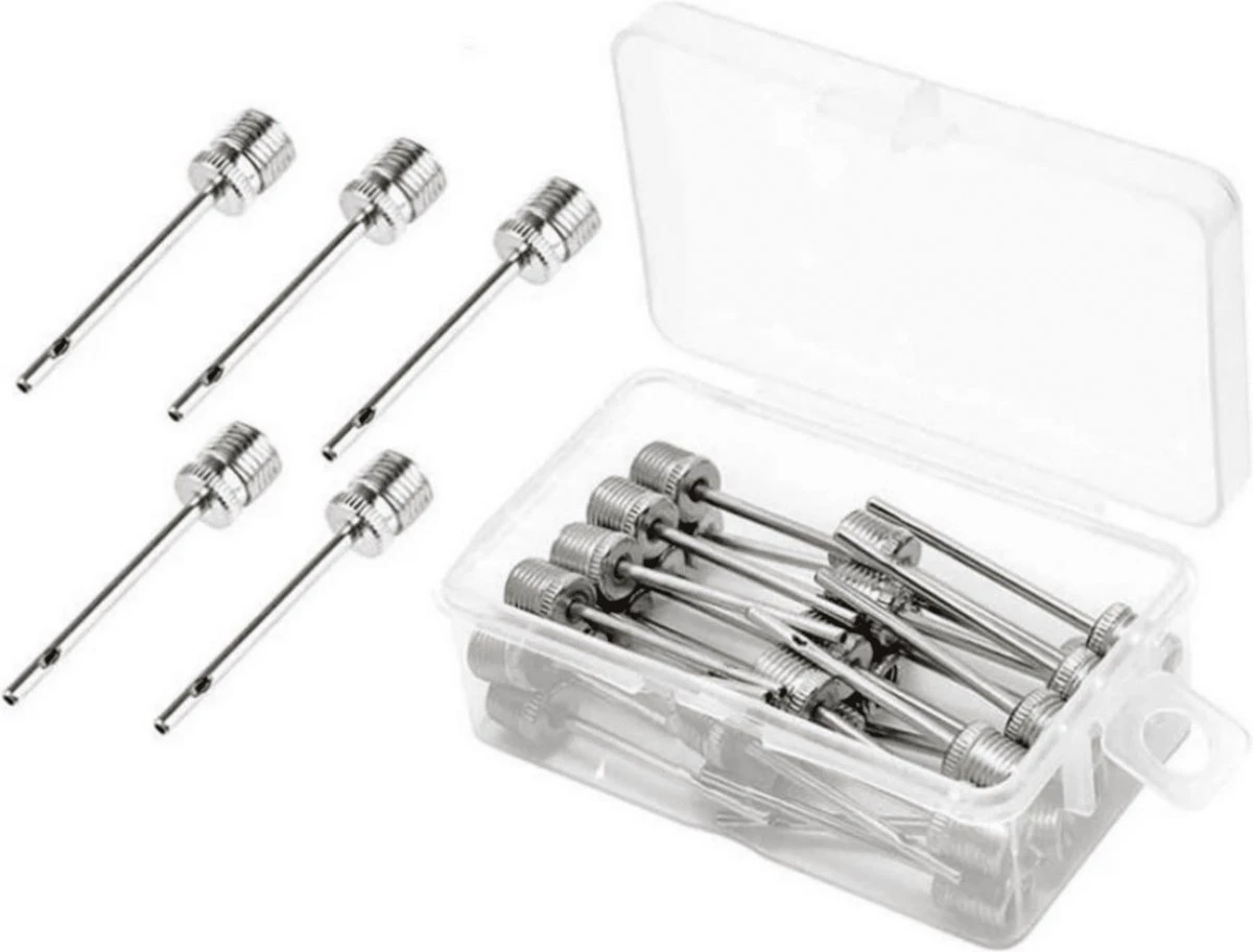 Balnaalden Voor Balpompen - 30 Stuks - Ballenpomp Naald - Balnaald - Bal Oppompen - Naalden - Balventiel Naald - Inclusief Doosje - Zilver - 8 Mm Schroefdraad 1 Balnaalden Voor Balpompen - 30 Stuks - Ballenpomp Naald - Balnaald - Bal Oppompen - Naalden - Balventiel Naald - Inclusief Doosje - Zilver - 8 Mm Schroefdraad