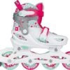 Nijdam Inline Skates Verstelbaar - Sk8 Star - Wit/Fuchsia - 29-32