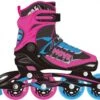 Move Fast Verstelbare Inlineskates - Maat 34-37 - Unisex - Roze/zwart/blauw